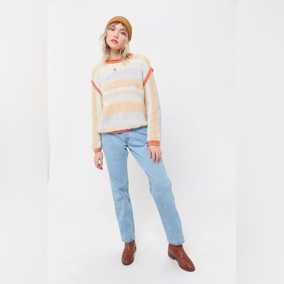 Urban Outfitters Marcia Colorful Eyelash Crewneck Sweater Size L - Picture 1 of 11